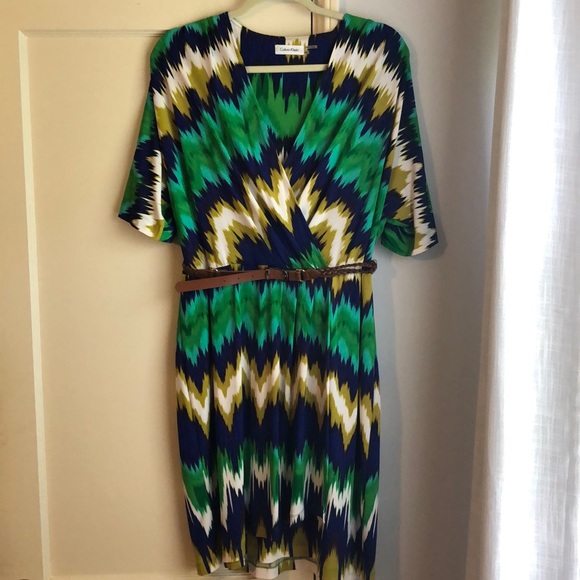 Calvin Klein Dresses & Skirts - Calvin Klein Multi-Color Faux Wrap Dress